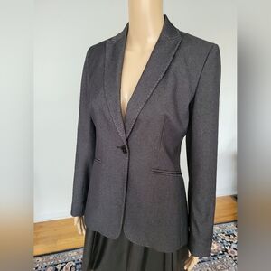 Ann Taylor Gray Blazer With Contrast Stitching - Size 2